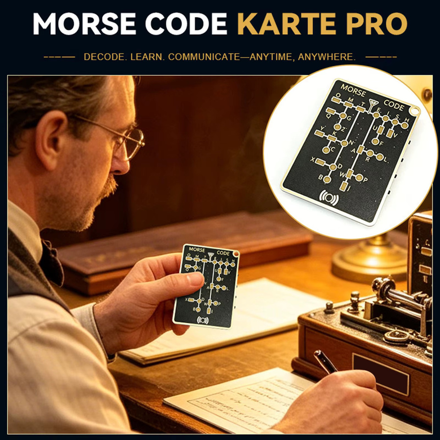 Morsecode-Übungskarten im Taschenformat als tragbares Übungsgerät für die Verschlüsselungssprache in Schwarz - Bild 1