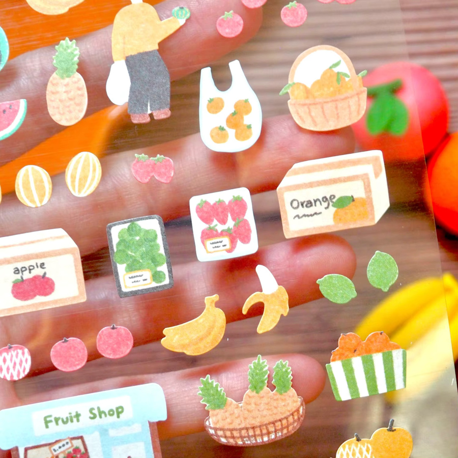Suatelier Papieraufkleber mit Gemüse und Obst Motiv für Scrapbooking und DIY Journaling, Mehrfarbig - Bild 3
