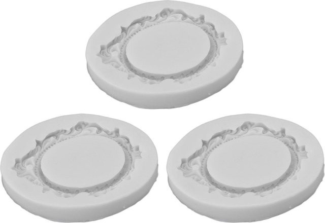 CosyHome Silikon Kuchenformen im Vintage-Stil mit Spitzenmuster, 3er-Set, Grau - Bild 1
