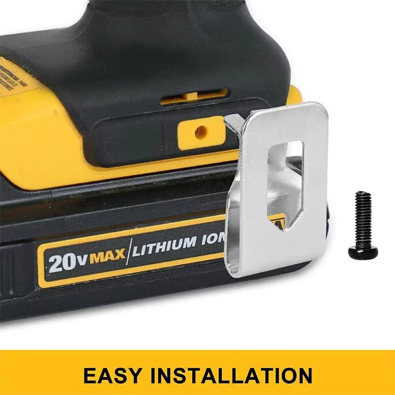 DeWalt Original Elektro-Bohrmaschinen-Gürtelclip-Haken in Silber mit Schrauben für 18V und 20V Akku-Bohrmaschinen - Bild 2