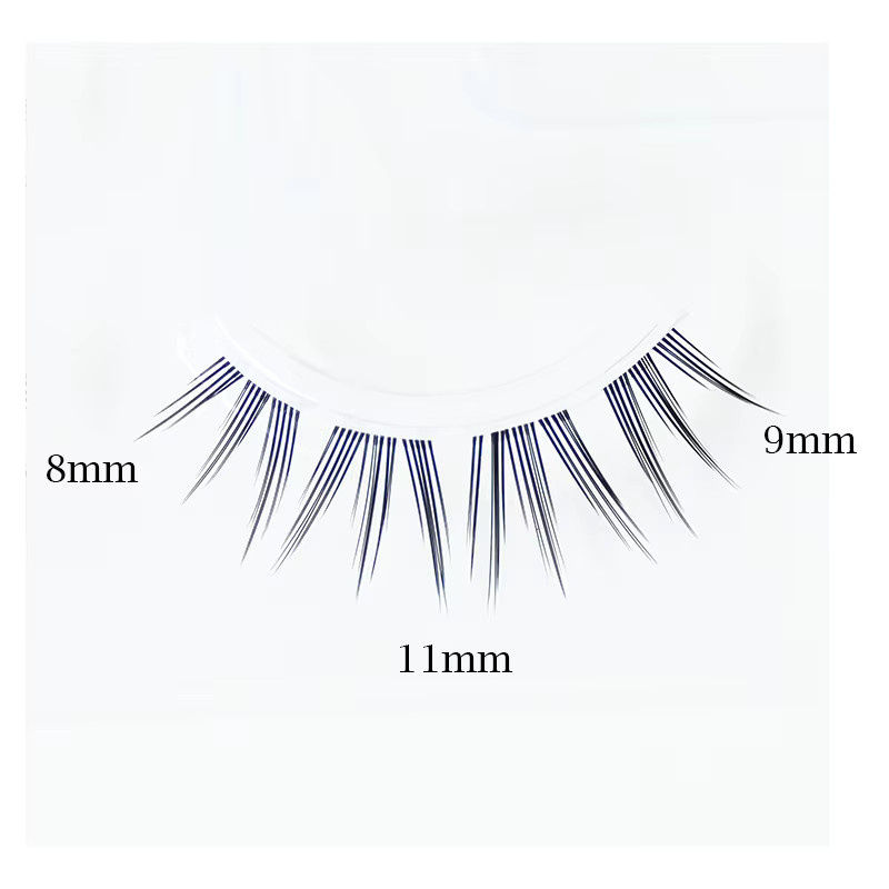 BLINKWAVE Künstliche Wimpern, 8-11mm, Transparentes Band, Natürlich - Bild 1