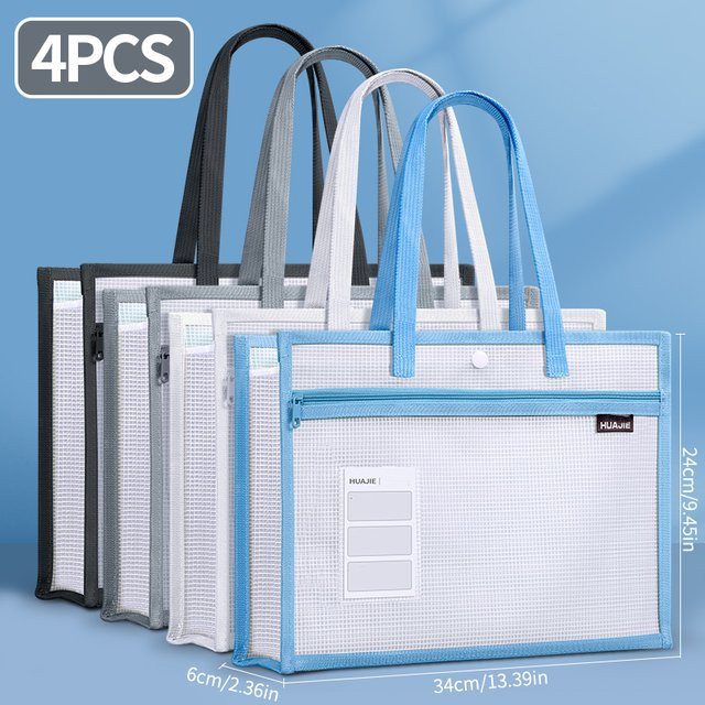 HUAJIE Transparente EVA-Schultasche im A4-Format mit Reißverschluss und doppellagigem Design für Studenten und Schüler - Bild 1