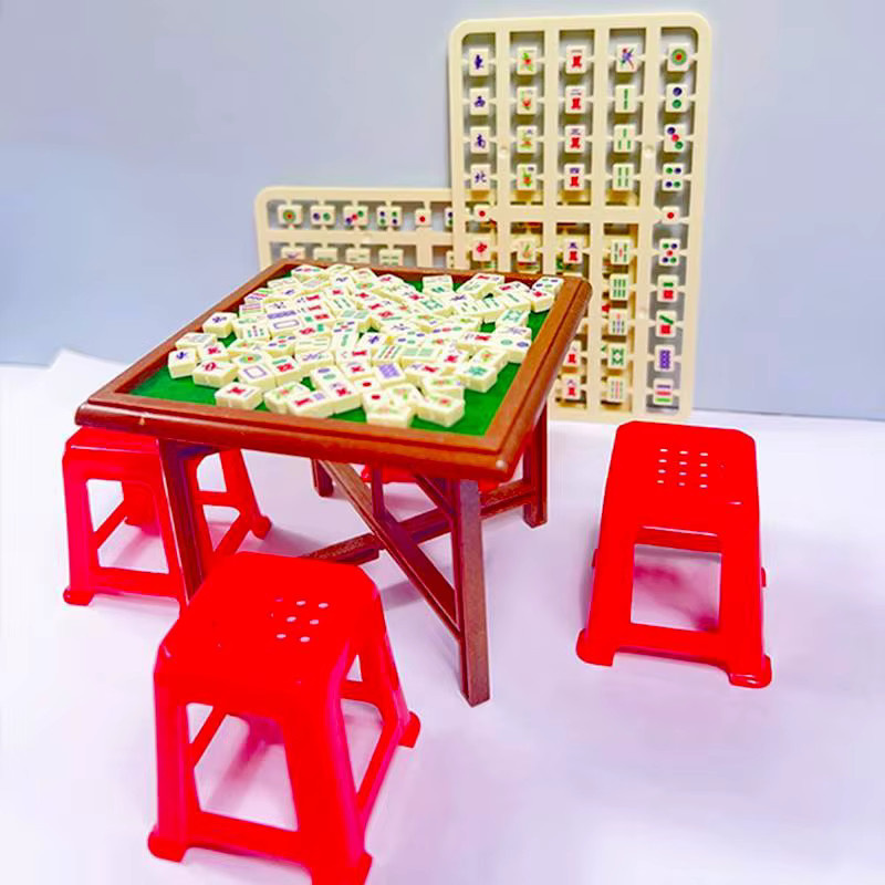 XYTLEZONE Mini chinesisches Mahjong, Puppenhaus Zubehör, Bunt / Mehrfarbig - Bild 2