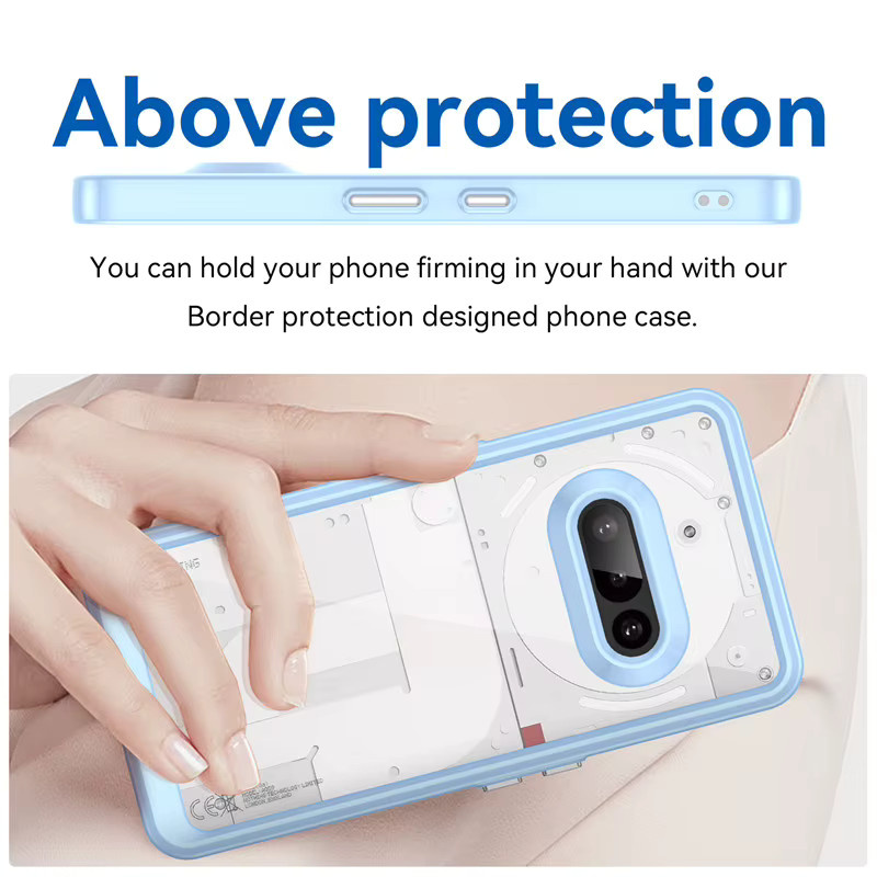 Schutzhülle für Nothing Phone 3a von Nothing in Transparent/Blau mit TPU Border und Acryl Backplane - Bild 3