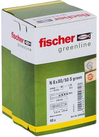 Fischer Nageldübel aus Nylon in Weiß, Länge: 80 mm, Durchmesser: 6 mm, 45 Stück - Bild 1