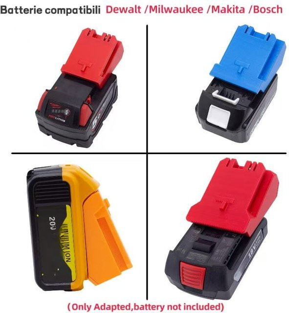 Stacyc Batterien Adapter kompatibel mit Dewalt, Makita, Milwaukee und Bosch - Bild 1