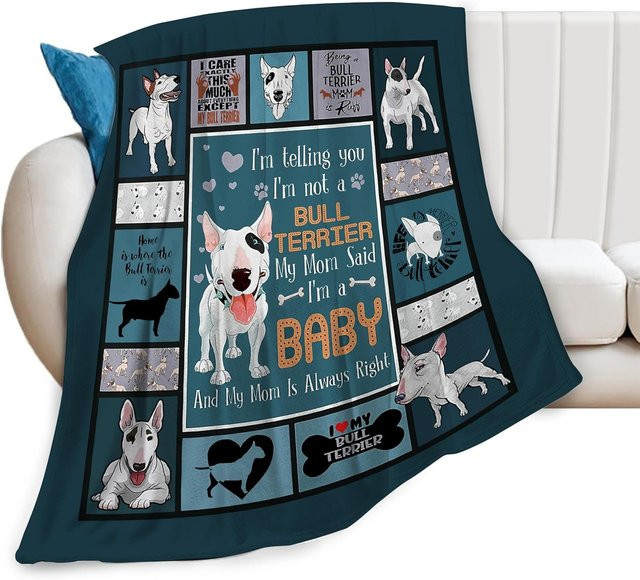 Gemütliche Bullterrier Hundedecke aus Fleece von JMG Household Supplies, Blau, B/H: 130 x 150 cm - Bild 1