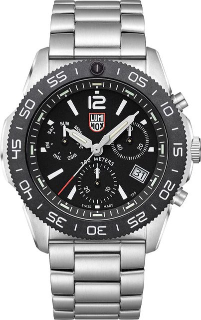 Luminox Chronograph, Quarz, Edelstahl, 44 mm, Herren, Schwarz, 20 ATM - Bild 1