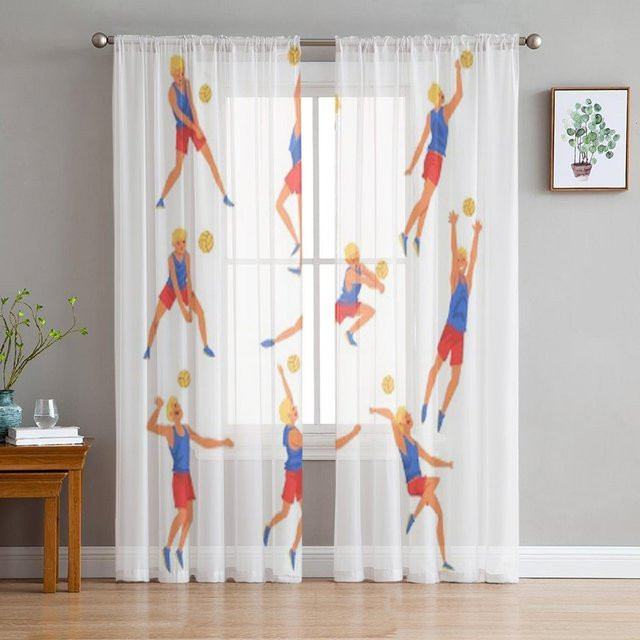 Super Six Transparenter Tüllvorhang aus Chiffon in Weiß, B: 135 cm, H: 114 cm - Bild 1