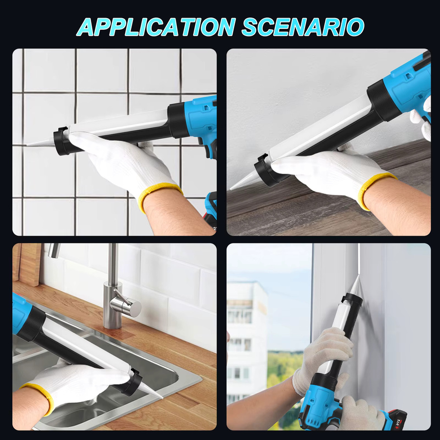 Elektrische Kartuschenpistole für Makita Akku mit 4/6 Geschwindigkeiten für Zement, Glas, Klebstoff und Dichtungen in Rot und Blau - Bild 4