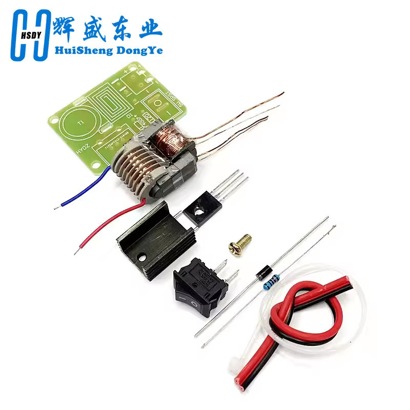 HUISHENGYUFA 15kV Hochfrequenz Gleichstrom Hochspannung Lichtbogen Zündgenerator DIY Kit mit E-Core Transformator in Multicolor - Bild 2