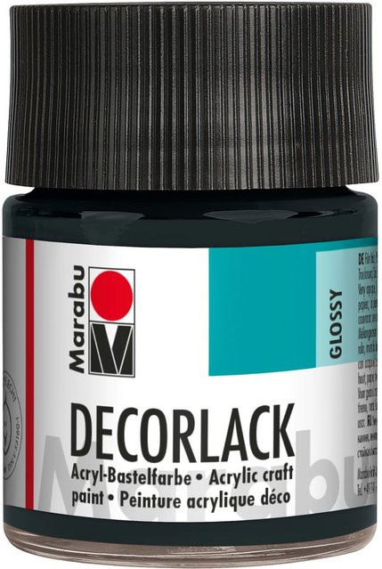 Marabu Decorlack Schwarz Hochglanz Wasserbasiert 50 ml - Bild 1