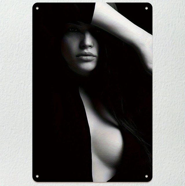 HELLOYOUNG Moderne Abstrakte Aluminium-Wandkunst Schwarz-Weiß Dekoration für Wohnzimmer und Schlafzimmer, Breite: 20,32 cm, Höhe: 30,48 cm - Bild 1