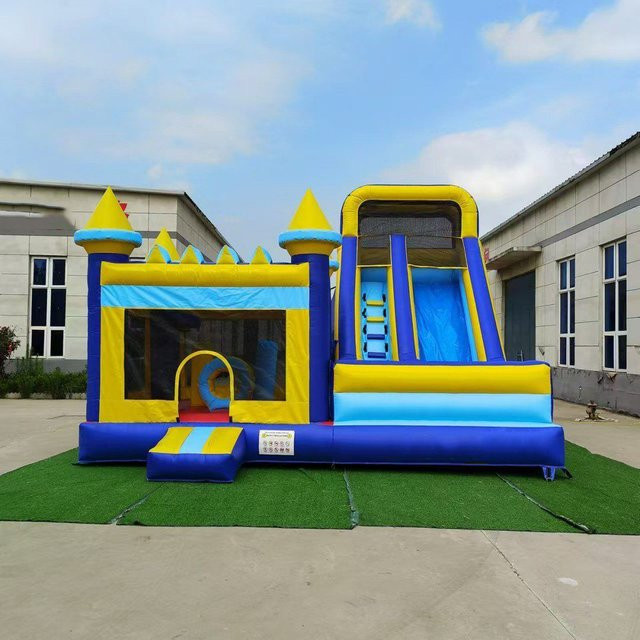 DINGYURUI Aufblasbares Hüpfhaus mit Rutsche, Outdoor-Spielplatz - Bild 1