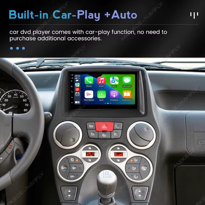 NAVIFANS Android 15 2-DIN Autoradio mit Carplay und GPS für Fiat Panda 169 (2003 - 2012), Multimedia-Player mit Bluetooth in Schwarz - Bild 3