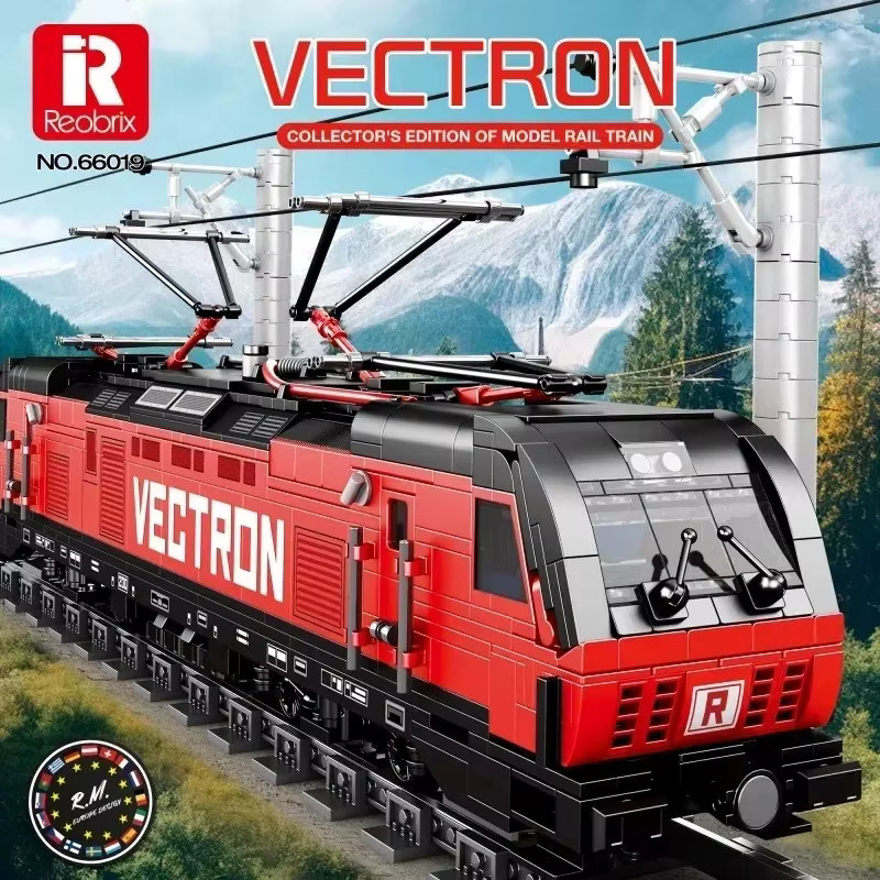 XMWL Vectron Elektrische Passagier Zug Tramway Track Modell, Bausteine, 1889 Teile - Bild 5