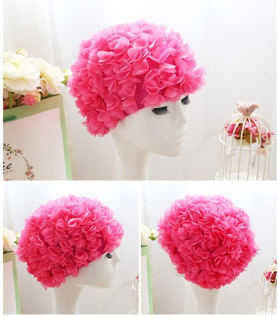 Home New Feeling Badekappe Damen, 3D Blumen Design, pink - Bild 1