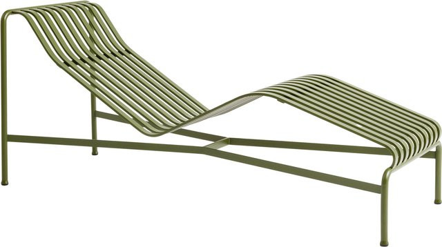 HAY Palissade Chaise Longue aus pulverbeschichtetem Stahl in Grün - Bild 1