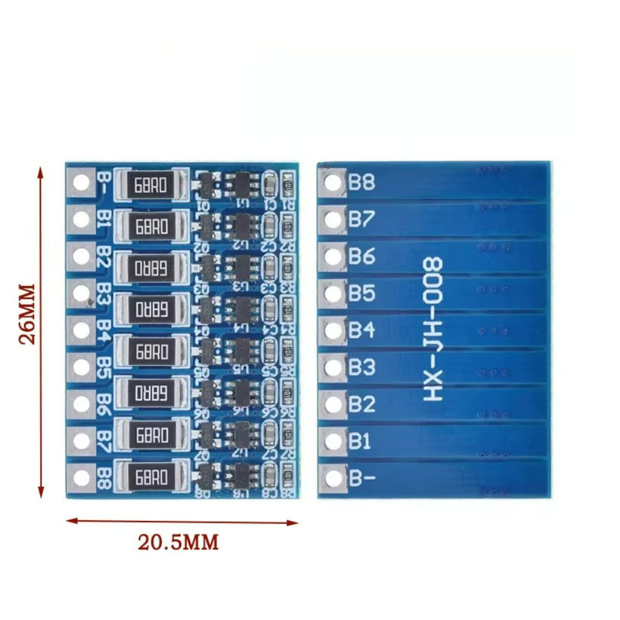 Akku-Balancer-Board für 3S bis 8S Li-Ionen und Polymer Akkus, 11,1–33,6 V, blaues Lade-Modul - Bild 2