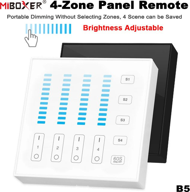Miboxer B5 Smart 2,4 GHz 4-Zonen 86Touch Panel LED Controller Dimmer für Triac und Lampen - Bild 1