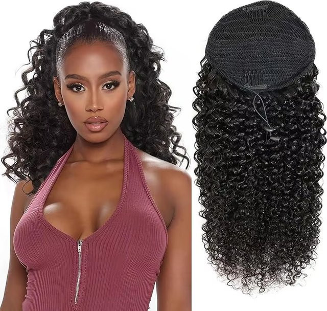 Dula A Hair Echthaar-Haarverlängerung Pferdeschwanz, Naturschwarz, Damen - Bild 1