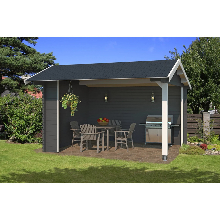 LASITA MAJA Gartenhaus Kirian 300 aus Fichtenholz in Carbongrau mit Satteldach, B/H/T: 420 x 273,6 x 389,4 cm - Bild 2