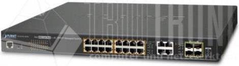 Planet GS-4210-16P4C Managed L2+ Gigabit Ethernet Netzwerk-Switch mit PoE Unterstützung, Schwarz, 1U - Bild 1