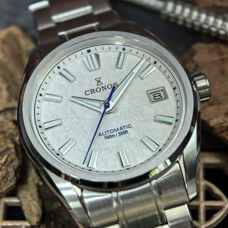 Cronos Armbanduhr Automatik, Edelstahl, Weißes Zifferblatt, 36 mm, Herren - Bild 3