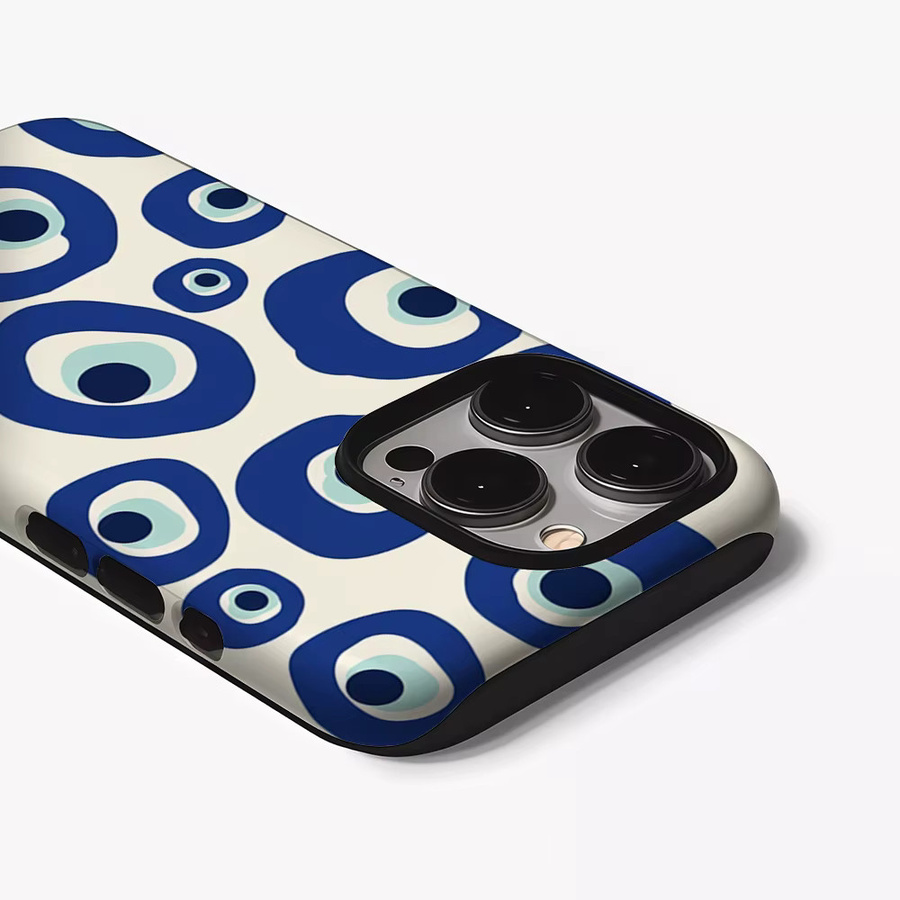 Blue Eye Dot Handyhülle für iPhone 17 16 15 14 13 Pro Max Plus, robuste doppelschichtige Hülle mit Magnetfunktion, Blau - Bild 2