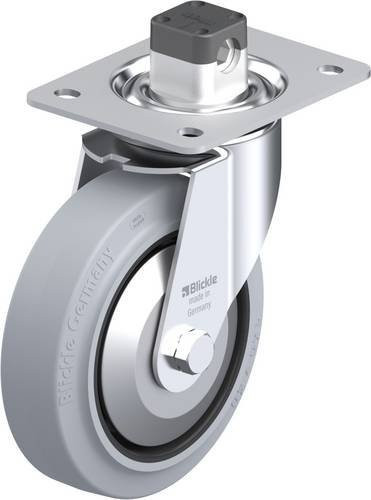 Blickle Lenkrolle LE-POEV 160R-CS11-SG-FA mit Feststeller, Rad-Durchmesser: 16 cm, Tragfähigkeit: 300 kg, grau/schwarz - Bild 1