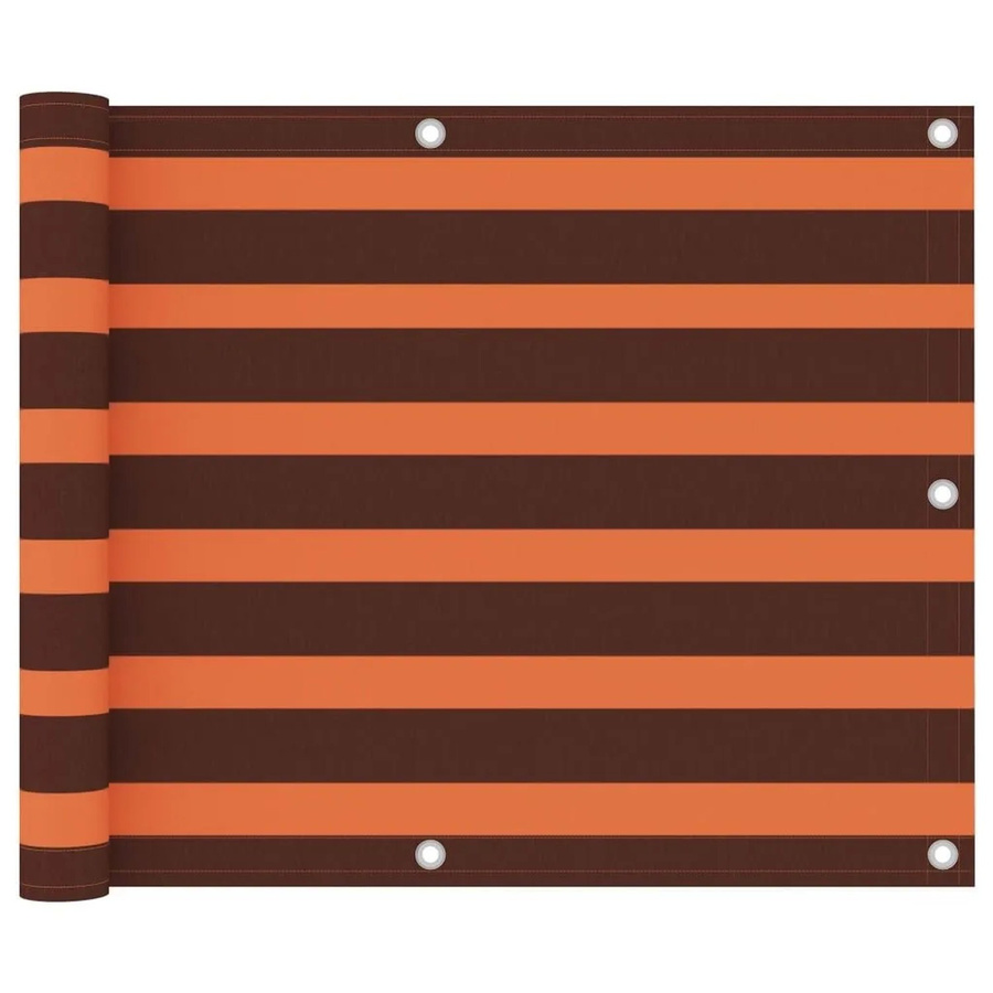 vidaXL Balkon-Sichtschutz aus Oxford-Gewebe in Orange und Braun, Breite: 75 cm, Länge: 500 cm - Bild 2