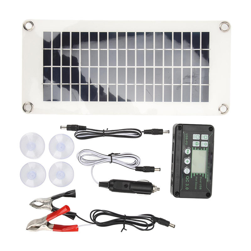 Aneng Solarmodul Kit 30W Polysilizium PET Batterieladegerät mit 50A Ladespannungsregler in Grau und Schwarz - Bild 5