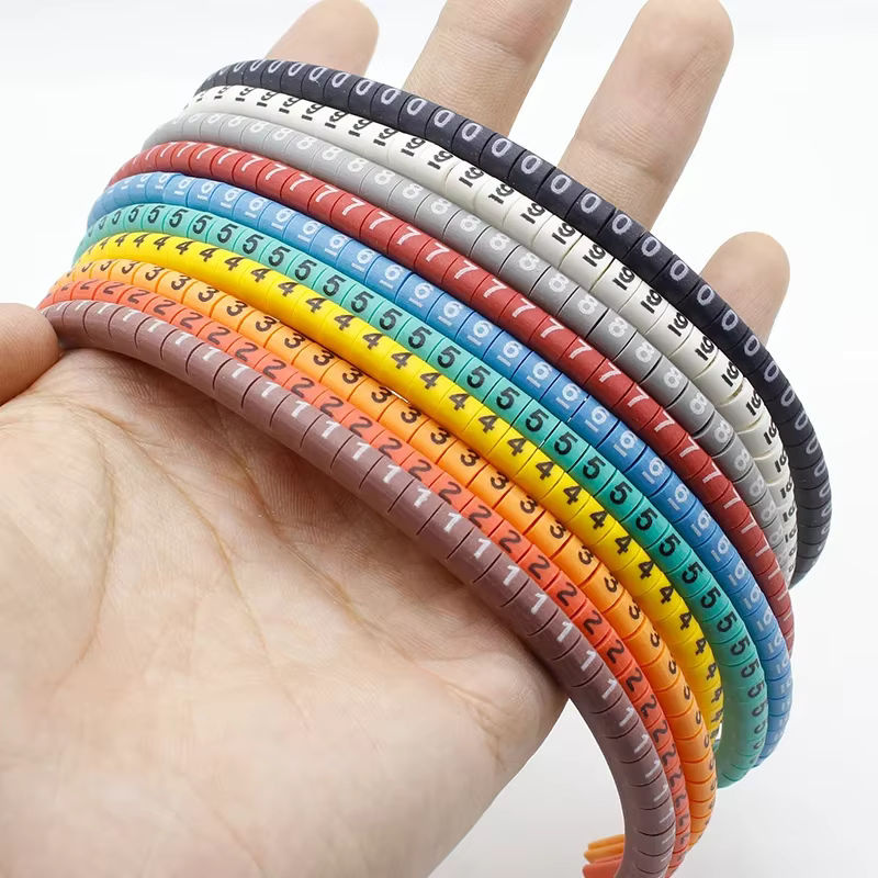ELECAPITAL Zahlenrohr-Verkabelungsidentifikationsdraht Set mit 500 Stück Isolierhülsenmarkierung 0 bis 9 für 1,5 mm² Kabel und Draht - Bild 3