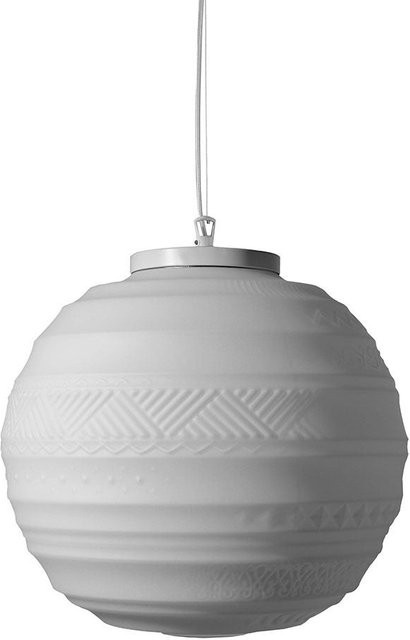 Karman Braille Grande Pendelleuchte in Weiß und Transparent mit Glaskugel und E27 Fassung - Bild 1