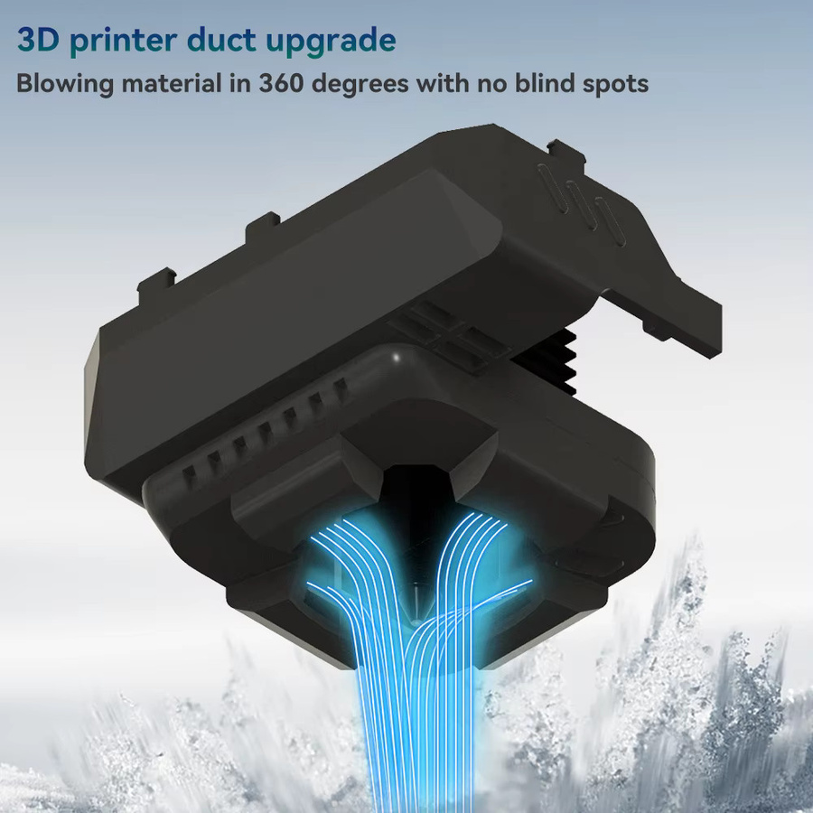Bambu Lab Lüfterkanal-Upgrade für P1P P1S X1C X1E Hotend 3D-Drucker, Schwarz - Bild 2