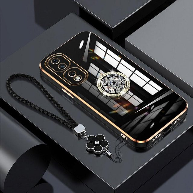Luxus Diamant Handyhülle mit Umhängeband für Honor 90, Honor 80, 70, 60, 50 Lite SE PRO in Schwarz - Bild 1