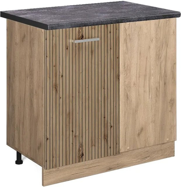 Vicco Eckunterschrank R-Line Küchenunterschrank in Artisan-Eiche und Anthrazit mit Scharniertüren, Höhe: 86 cm, Breite: 60 cm, Tiefe: 81,6 cm - Bild 1