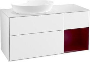 V&B Waschtischunterschrank Finion mit Wandbeleuchtung, Farbe Weiß lackiert, Breite: 120 cm, Tiefe: 50,1 cm, Höhe: 50,1 cm - Bild 1