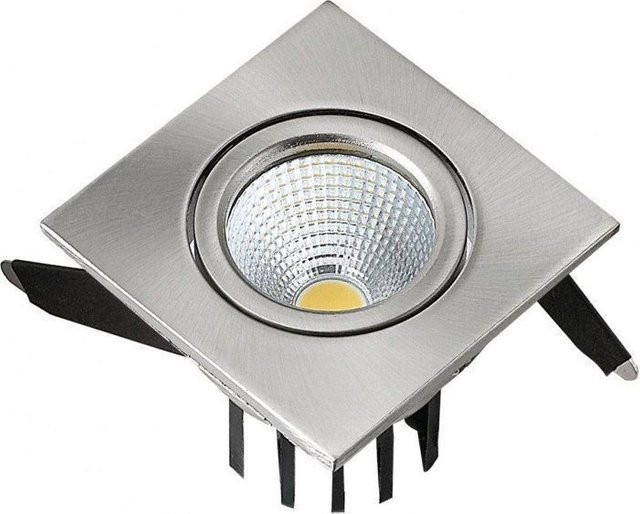 Quadratischer LED-Einbaustrahler in Weiß mit 3W und warmweißem Licht (2700K) - Bild 1