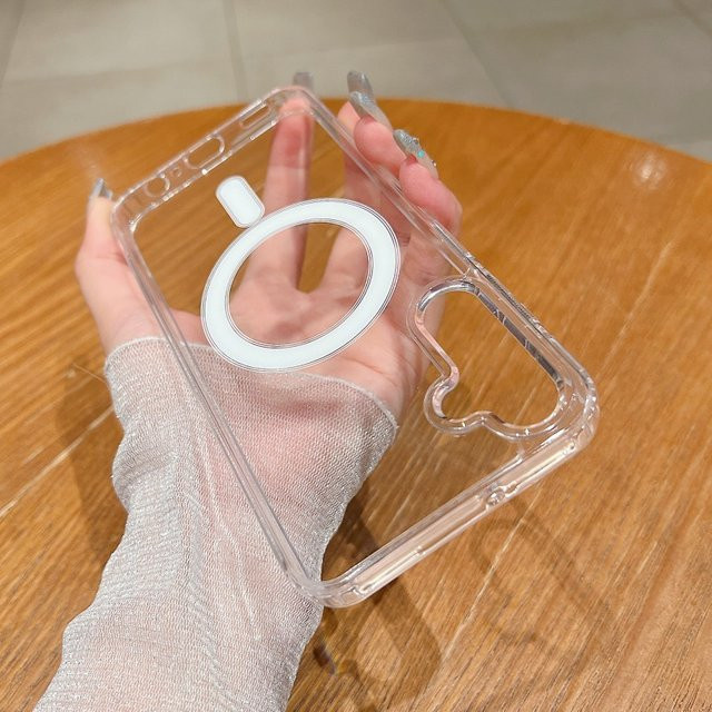 Magnetische Acryl und PC Schutzhülle für Samsung Galaxy S25 S24 S23 S22 S21 Plus Ultra FE A56 A36 A26 A16 mit MagSafe Kompatibilität in Transparent - Bild 1