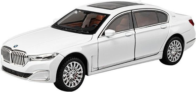 Fourall- Model Cars BMW 7er 760 LI Automodell, 1:24, Metall, Weiß, mit Licht und Sound - Bild 1