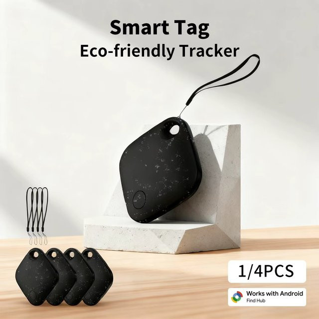 Smart Tag Standort-Tracker für Android und Google Find My Device, Schlüsselfinder mit GPS-Positionierung, Farbe: Schwarz - Bild 1