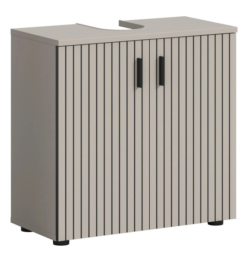 Waschbeckenunterschrank Livia in Kaschmir mit mattem Finish und Innenschränken - Bild 3