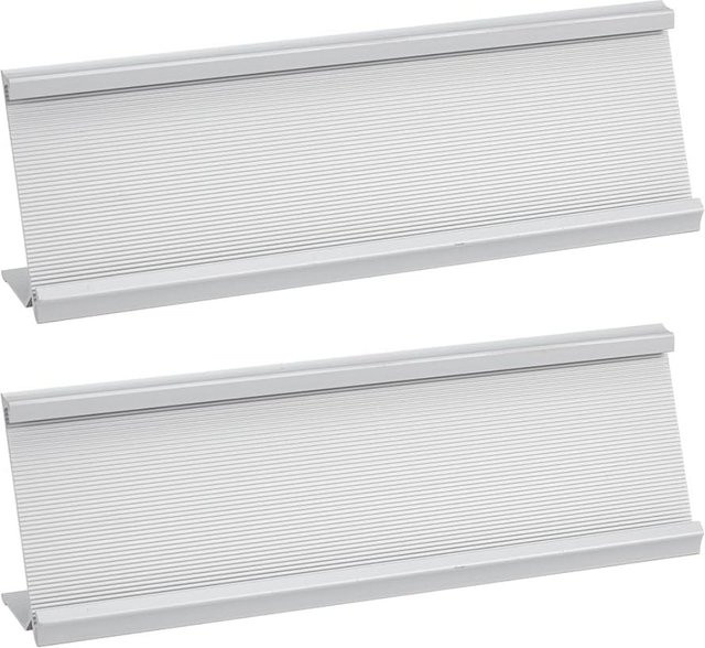 2er-Set Aluminium Schreibtisch-Namensschildhalter in Silber, B/H: 17,8 x 5,1 cm - Bild 1