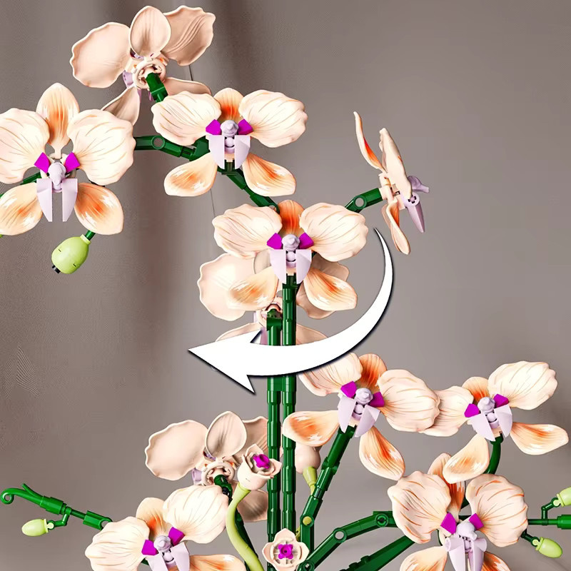 yaafun Orchidee Bouquet Bausteine Modell mit 866 Teilen als kreatives MOC Set zur Dekoration - Bild 3