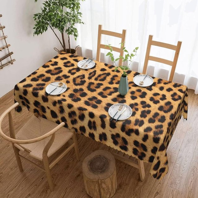 Rechteckige Tischdecke von JMG Household Supplies mit Leopardenmuster in Schwarz und Braun, B/T: 100 x 160 cm - Bild 1