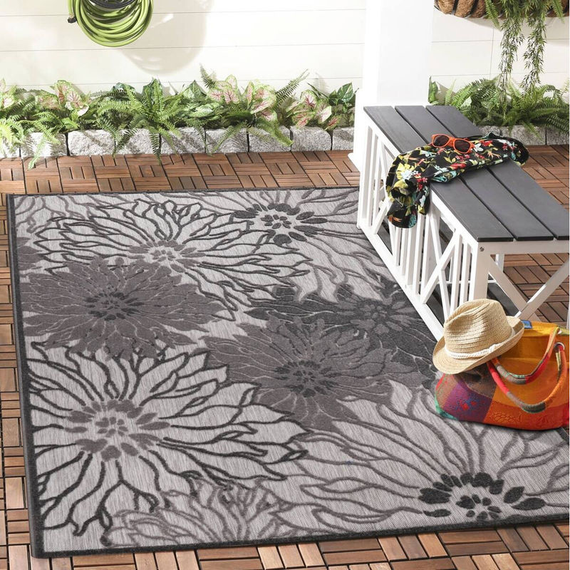 Sanat Outdoorteppich FLORAL in Grau, modern und UV-beständig, B/L: 160 x 230 cm - Bild 2