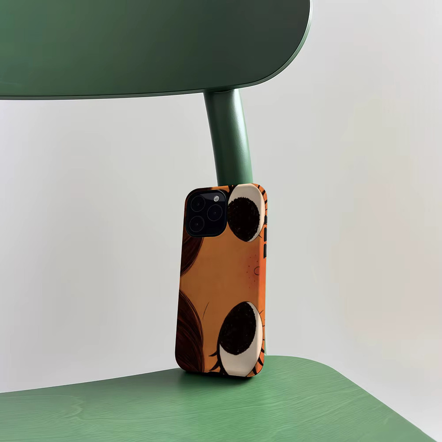 CaseLumi Matte Bumper MagSafe Schutzhülle für iPhone 17 16 15 14 13 Pro Max mit Augen-Kunst-Design in Orange - Bild 5
