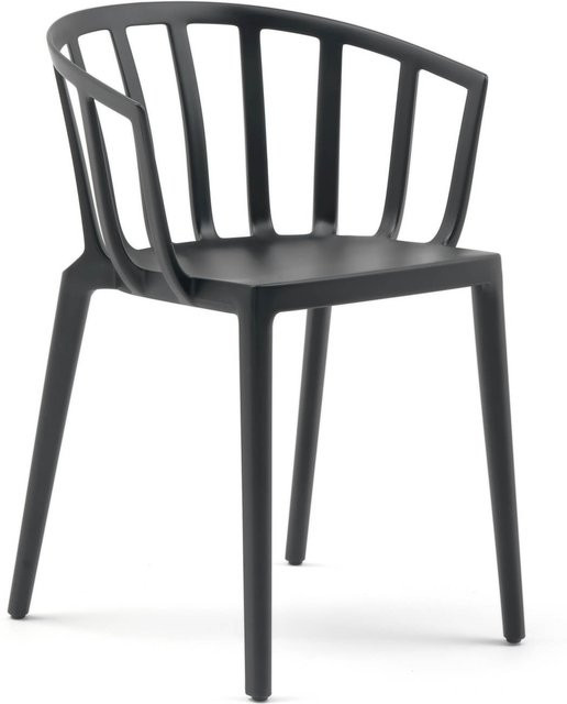 Kartell Venice Armlehnstuhl in Schwarz mit Rattan-Optik und mattem Finish - Bild 1