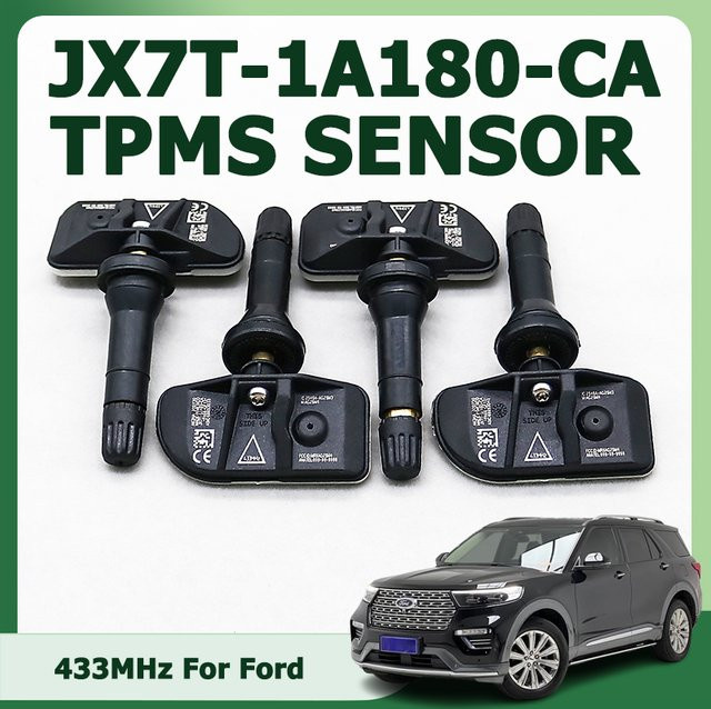 GANGLE 4er-Set TPMS Reifendrucksensoren 433 MHz Ersatz für Ford Explorer Focus IV Kuga Puma S-Max Transit in Schwarz - Bild 1